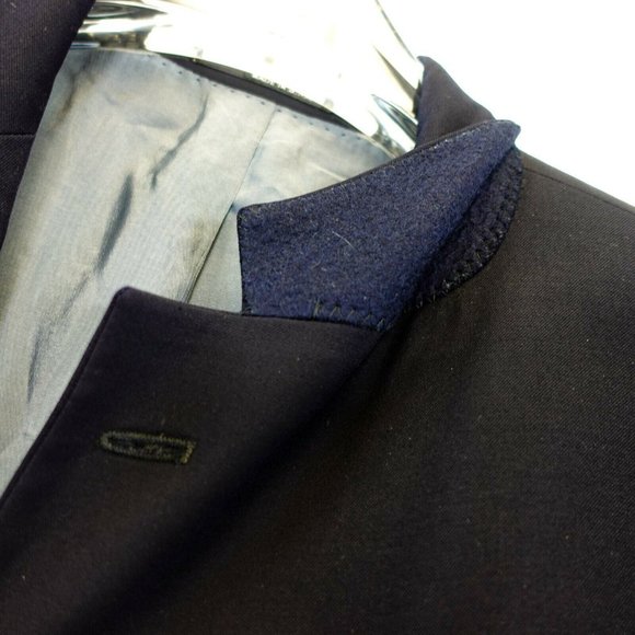 $543 HUGO BOSS USA Men's Wool Black Blazer 42 SMALL Coat Notched Single Breasted - Picture 9 of 11